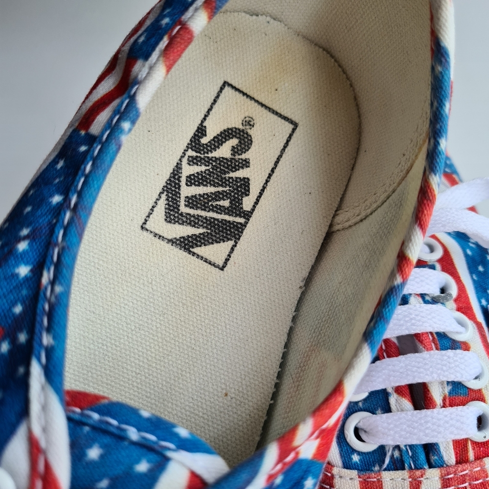 Vans US m9.0 w10.5 American Flag Unisex Red White Blue USA Sneakers - Picture 12 of 16